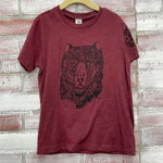 Wild Grizzly Bear Kid's Tee Burgundy