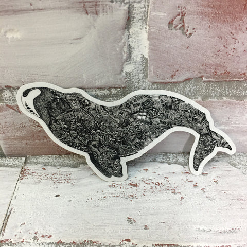 BowHead Whale Doodle Sticker