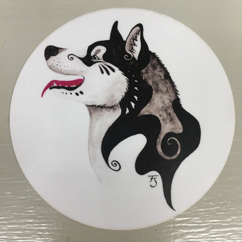 Blue Eyed Husky Dog Sticker